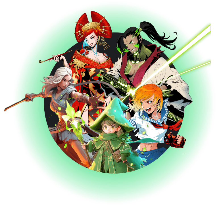 Gaming characters illustration